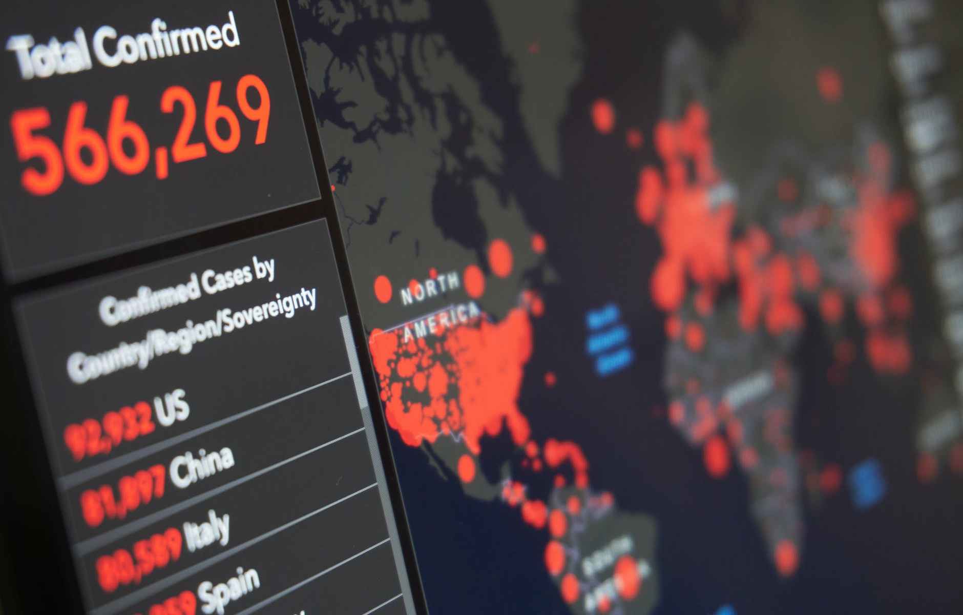 global coronavirus map with country statistics
